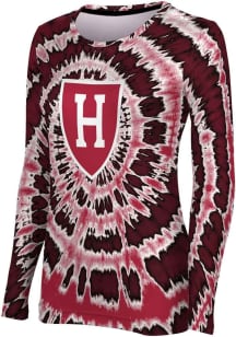 ProSphere Harvard Crimson Womens Crimson Tie Dye LS Tee