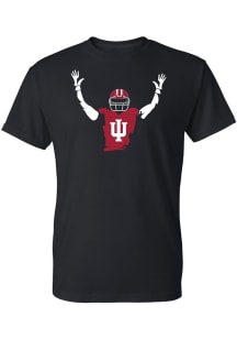 Indiana Hoosiers Black Football Pose Short Sleeve T Shirt