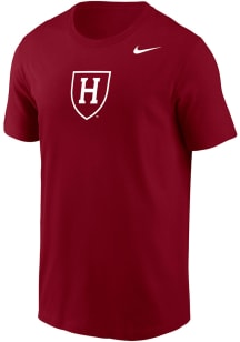 Nike Harvard Crimson Maroon H Shield Short Sleeve T Shirt