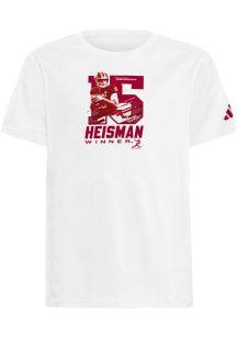 Fernando Mendoza Indiana Hoosiers Youth White 2025 Heisman Trophy Winner Player Tee