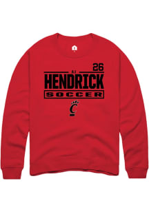 AJ Hendrick Cincinnati Bearcats Mens Red NIL Stacked Box Player Crew