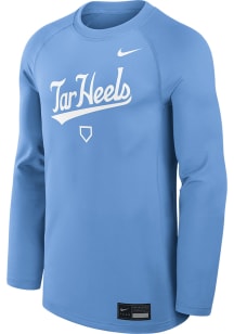 Nike North Carolina Tar Heels Light Blue Dugout Game Time Baseball Long Sleeve T-Shirt
