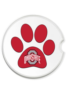 Ohio State Buckeyes Paw Print Car Coaster - Red