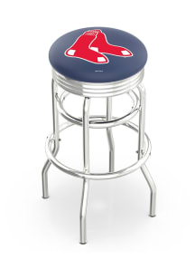 Boston Red Sox Double-Ring Swivel Chrome Pub Stool - Silver