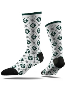 Michigan State Spartans Repeat Design Mens Argyle Socks
