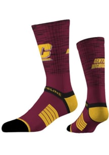 Central Michigan Chippewas Strideline Colorblock Premium Knit Mens Crew Socks