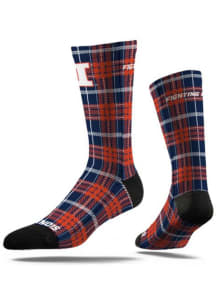 Illinois Fighting Illini Plaid Original Full Sub Mens Dress Socks