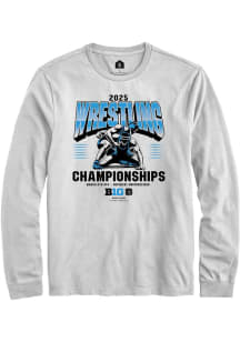 Rally Big Ten White 2025 Wrestling Championship Long Sleeve T Shirt