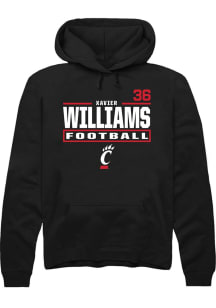 Xavier Williams Cincinnati Bearcats Mens Black Football NIL Stacked Box Player Hood