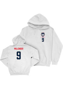 Alec Millender UConn Huskies Mens White NIL Logo Player Hood