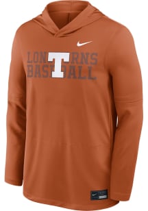 Nike Texas Longhorns Mens Burnt Orange DriFit Light Weight Baseball Long Sleeve Lightweight Hoodie