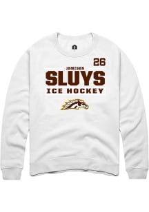 Jamison Sluys Western Michigan Broncos Mens White NIL Stacked Box Player Crew