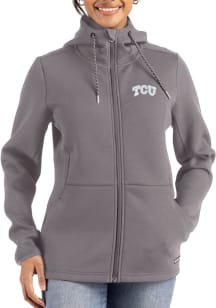 Cutter and Buck TCU Horned Frogs Womens Graphite Epic Comfort Full Zip Light Weight Jacket