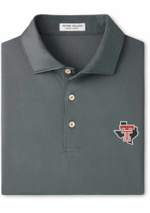 Peter Millar Texas Tech Red Raiders Mens Graphite Hugo Short Sleeve Fashion Polo