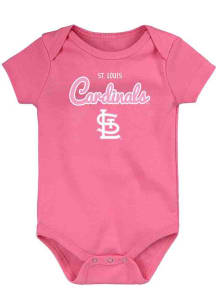 St Louis Cardinals Baby Pink Big Game Short Sleeve One Piece