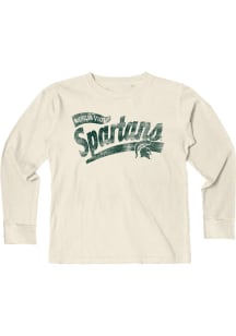 Blue 84 Michigan State Spartans Youth Ivory Team Script Long Sleeve T-Shirt