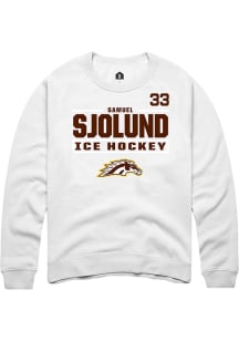 Samuel Sjolund Western Michigan Broncos Mens White NIL Stacked Box Player Crew