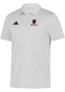 Adidas Indiana Hoosiers Mens White Grind Hoosier the Bison Short Sleeve Polo