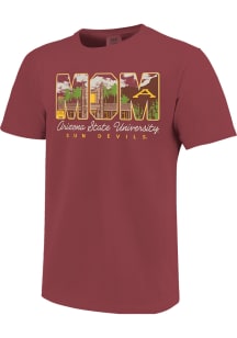 Arizona State Sun Devils Womens Maroon Campus Drawing Mom Short Sleeve T-Shirt