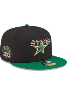 New Era Dallas Stars Mens Black Team Primary Logo 2-Tone 59FIFTY Fitted Hat