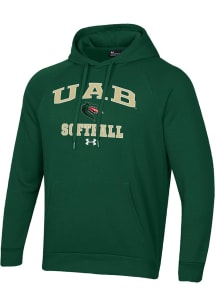 Under Armour UAB Blazers Mens Green Softball Rival Long Sleeve Hoodie