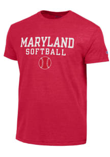 Champion Maryland Terrapins Red Softball Short Sleeve Fashion T Shirt