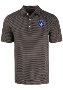 Cutter and Buck Montreal Impact Mens Black Forge Eco Fine Line Short Sleeve Polo