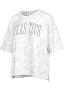 Pressbox Texas Tech Red Raiders Womens White Camo Short Sleeve T-Shirt