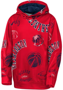 Washington Wizards Youth Red Moving Violation Long Sleeve Hoodie