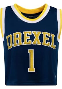 Drexel Dragons Womens Hype and Vice Cropped Basketball Fashion Basketball Jersey - Navy Blue
