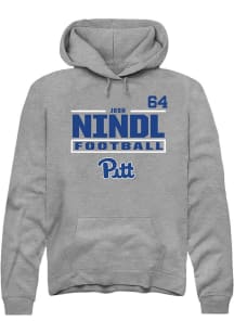 Josh Nindl Pitt Panthers Mens Graphite Football NIL Stacked Box Player Hood