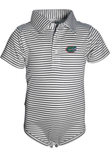 Florida Gators Baby Charcoal Carson Striped Short Sleeve One Piece Polo