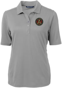 Cutter and Buck Atlanta United FC Womens Grey Virtue Eco Pique Short Sleeve Polo Shirt