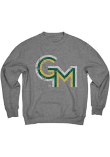 Blue 84 George Mason University Mens Graphite Senior Mascot Crew Long Sleeve Crew Sweatshirt