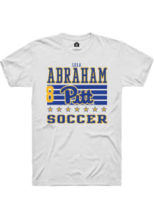 Lola Abraham Pitt Panthers White NIL Striped Short Sleeve Player T Shirt