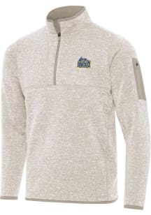 Antigua Drexel Dragons Mens Oatmeal Fortune Long Sleeve Qtr Zip Pullover