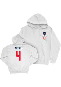 Braedyn Moore UConn Huskies Mens White NIL Logo Player Hood