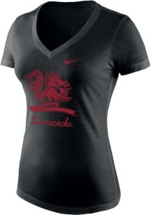 Nike South Carolina Gamecocks Womens Black Tri-Blend V-Neck Short Sleeve T-Shirt
