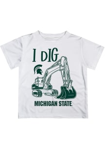 Vive La Fete Michigan State Spartans Toddler White Excavator Short Sleeve T-Shirt