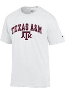Champion Texas A&M Aggies White Arch Mascot Short Sleeve T Shirt