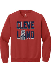 Summit Sportswear Cleveland Mens Red Guardian Long Sleeve Crew Sweatshirt