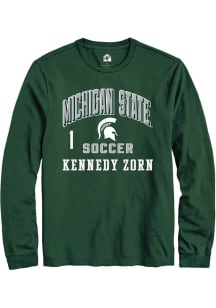 Kennedy Zorn Michigan State Spartans Green NIL Arch Logo Long Sleeve Player T Shirt
