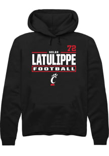 Nolan Latulippe Cincinnati Bearcats Mens Black Football NIL Stacked Box Player Hood