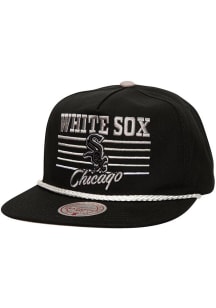 Mitchell and Ness Chicago White Sox Black Radiant Lines Deadstock Mens Snapback Hat