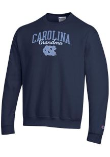 Champion North Carolina Tar Heels Mens Navy Blue Grandma Script Powerblend Long Sleeve Crew Sweats..