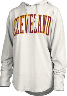 Pressbox Cleveland Womens White Wordmark Hooded Sweatshirt