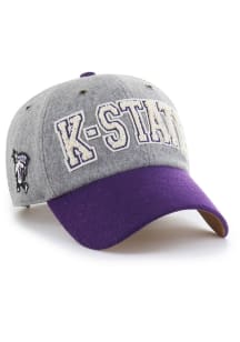 47 K-State Wildcats Block Clean Up Adjustable Hat - Grey