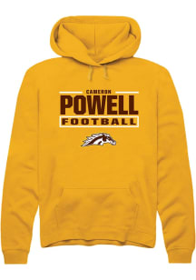 Cameron Powell Western Michigan Broncos Mens Gold Football NIL Stacked Box Player Hood