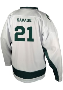 Genuine Collective Red Savage Michigan State Spartans Mens White HOME Hockey Jersey