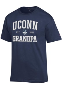 Champion UConn Huskies Navy Blue Est. Date Grandpa Jersey Short Sleeve T Shirt